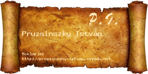 Pruzsinszky István névjegykártya